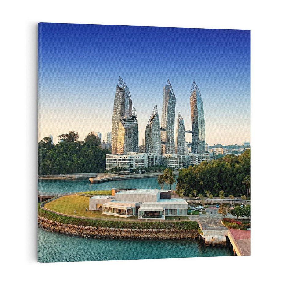 Obraz na płótnie 70x70 - Azja miasto architektonicznej ekstrawagancji - Azja, miasto