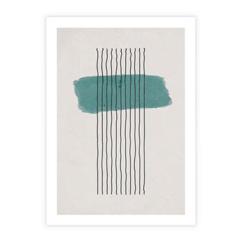 Plakat bez ramy 50x70 - Bezczasowe Wspomnienia - abstrakcyjna akwarelowa plama, nieregularne kreski