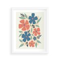 Plakat w ramie 40x50 - Kolorowe Pasmo - kwiaty, nowoczesna abstrakcja - rama biała