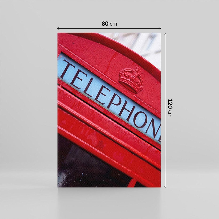 Obraz na płótnie 80x120 - Budka Telefoniczna Londyn - Ikona Brytyjskiego Stylu - budka, telefoniczna