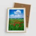 Plakat w ramie 50x70 - Kolorowa łąka pełna maku - łąka, maki - rama drewno