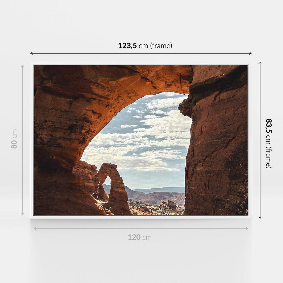 Obraz w ramie 120x80 - Magia pustynnego kanionu - pustynia, kanion - rama biała