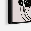 Obraz w ramie 50x50 - Abstrakcyjne Harmonie - abstrakcyjne szkicowane linie, minimalizm - rama czarna