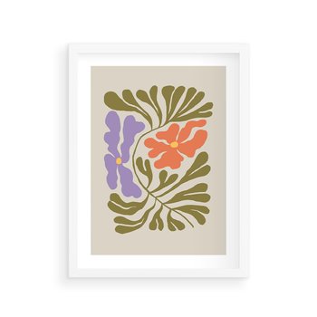 Plakat w ramie 30x40 - Bezgraniczne Impresje - kwiaty, abstrakcja - rama biała