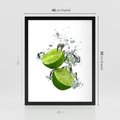 Plakat w ramie 40x50 - Kwaskowata moc limonki i cytryny - limonka, cytryna - rama czarna