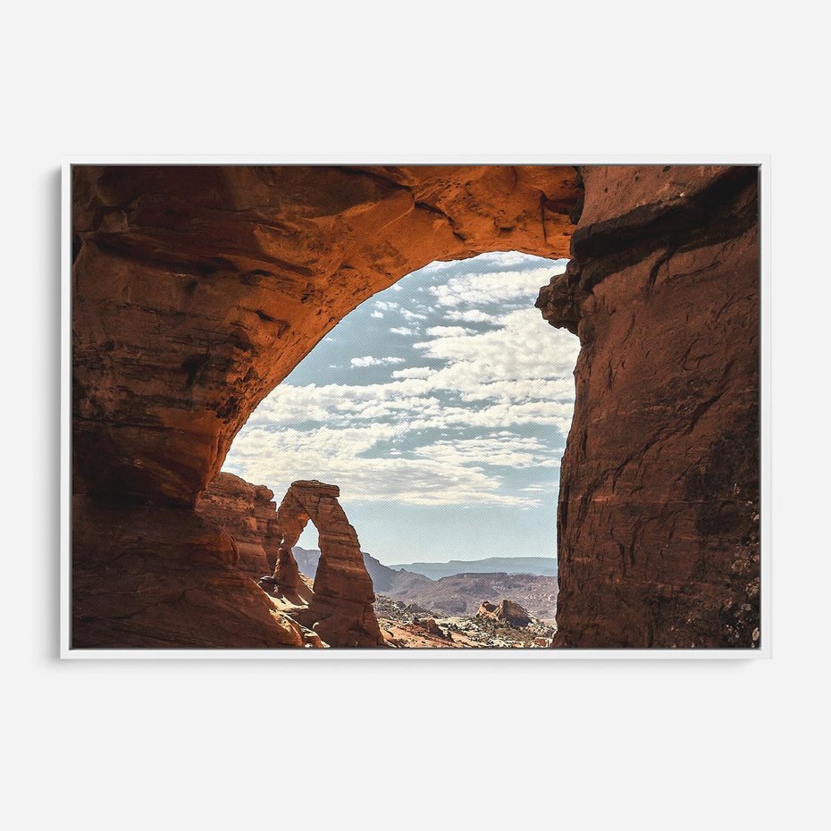 Obraz w ramie 100x70 - Magia pustynnego kanionu - pustynia, kanion - rama biała