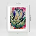 Plakat w ramie 40x50 - Estetyczna Roślina - abstrakcja, akwarela - rama biała