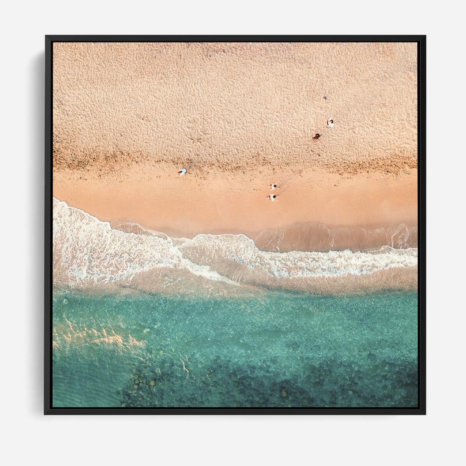 Obraz w ramie 50x50 - Oczy turkusu - fotografia, plaża - rama czarna