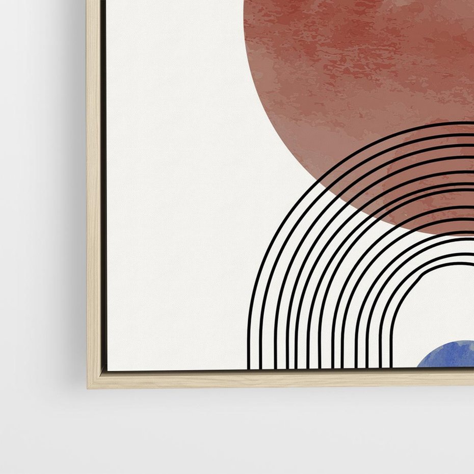 Obraz w ramie 50x50 - Księga Impulsów - nowoczesny plakat, styl midcentury - rama drewno