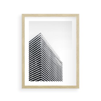 Plakat w ramie 40x50 - Wzorce Wysokości - architektura, wysoki wieżowiec - rama drewno