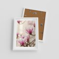 Plakat w ramie 30x40 - Urok Magnolii - magnolie, kwiaty - rama biała