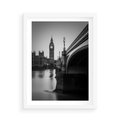 Plakat w ramie 50x70 - Majestatyczny Big Ben w Londynie - Londyn, most - rama biała