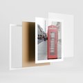 Plakat w ramie 40x50 - Londyńska budka w perspektywie - budka, Londyn - rama biała