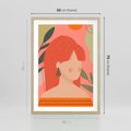 Plakat w ramie 50x70 - Kobieca Refleksja - nowoczesny plakat, styl retro - rama drewno