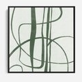 Obraz w ramie 50x50 - Zielony Spokój - zielona abstrakcja, spokojny plakat - rama czarna