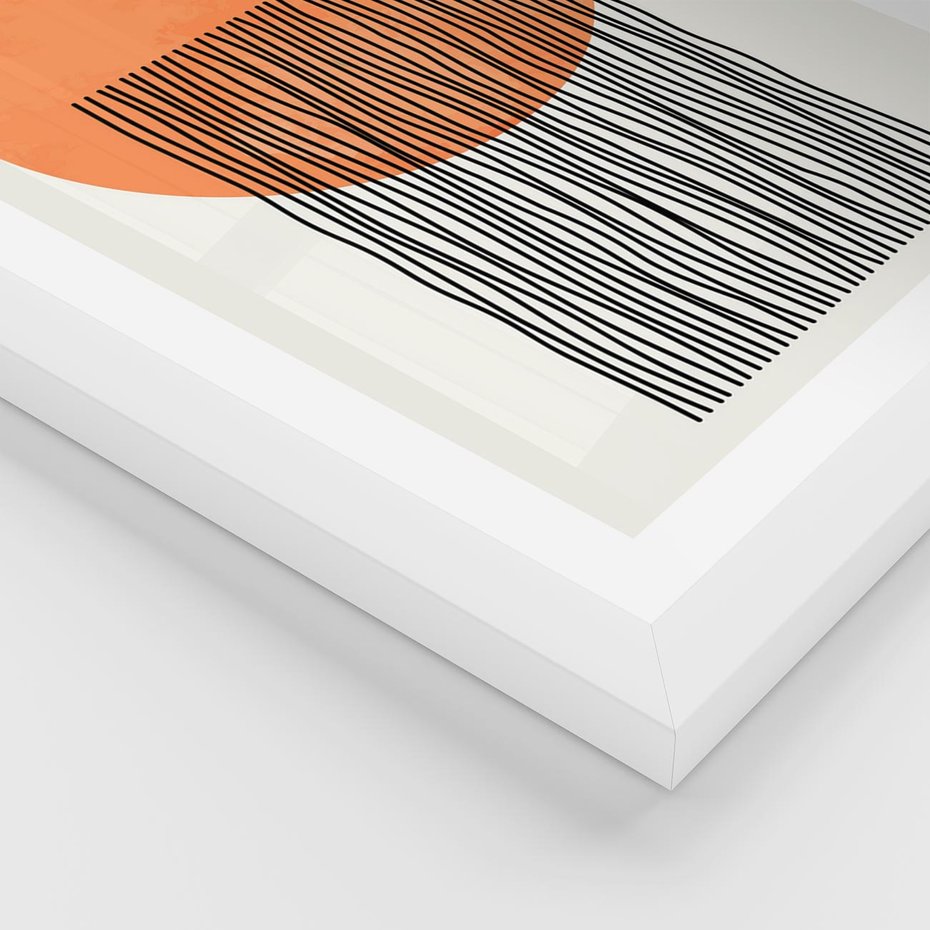 Plakat w ramie 40x50 - Echa Wyobraźni - koło, boho styl - rama biała