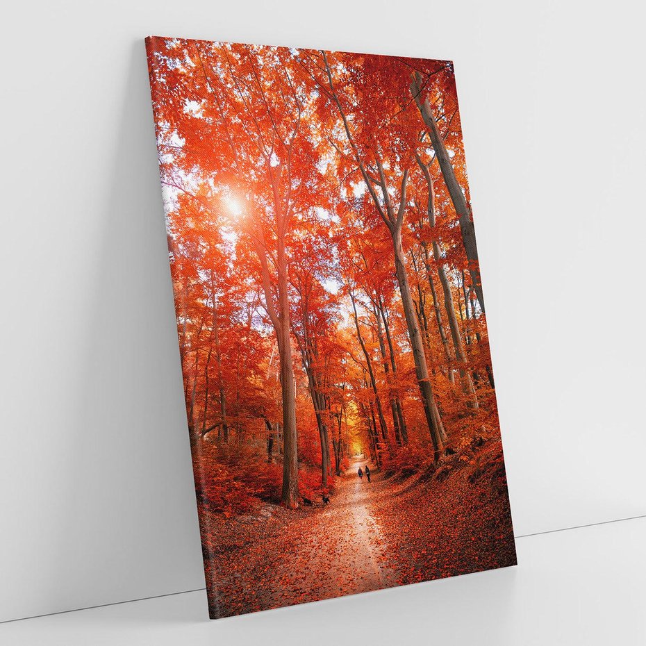 Obraz na płótnie 80x120 - Magia jesiennego lasu - las, jesień