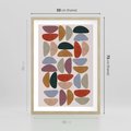 Plakat w ramie 50x70 - Kolorowe Echo Boho - abstrakcyjny obraz, geometryczna kompozycja - rama drewno