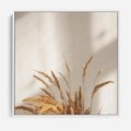 Obraz w ramie 80x80 - mpresyjne układy traw - boho, trawy - rama biała