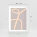 Plakat w ramie 30x40 - Beżowe Boho Zaplątanie - minimalistyczny obraz, nowoczesny - rama biała