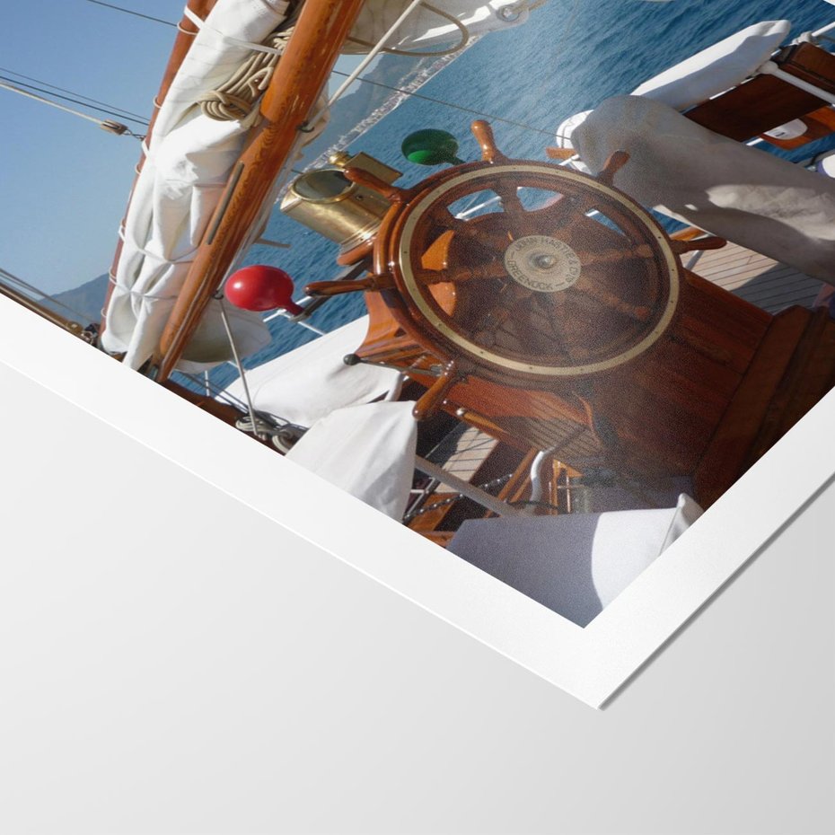 Plakat bez ramy 21x30 - Podróż Morska - statek, ster