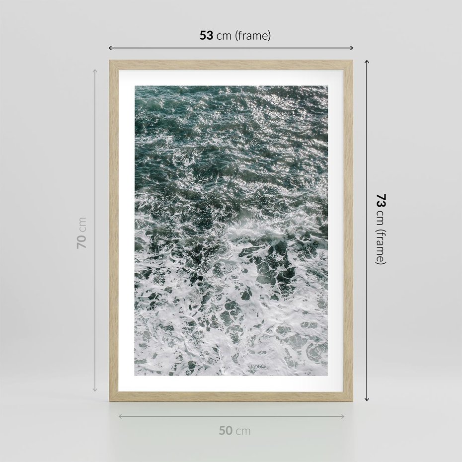 Plakat w ramie 50x70 - Sztormowa Przygoda - morze, ocean - rama drewno