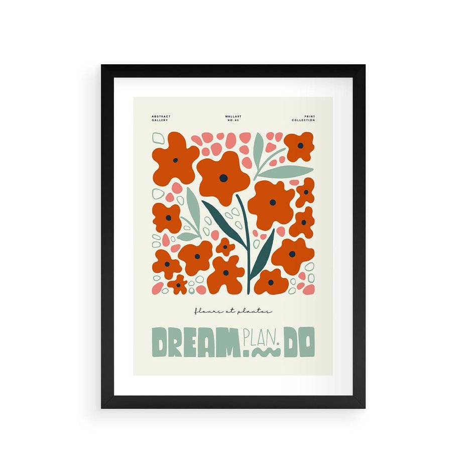 Plakat w ramie 30x40 - Abstrakcyjne Spektrum - kwiaty, abstrakcja - rama czarna