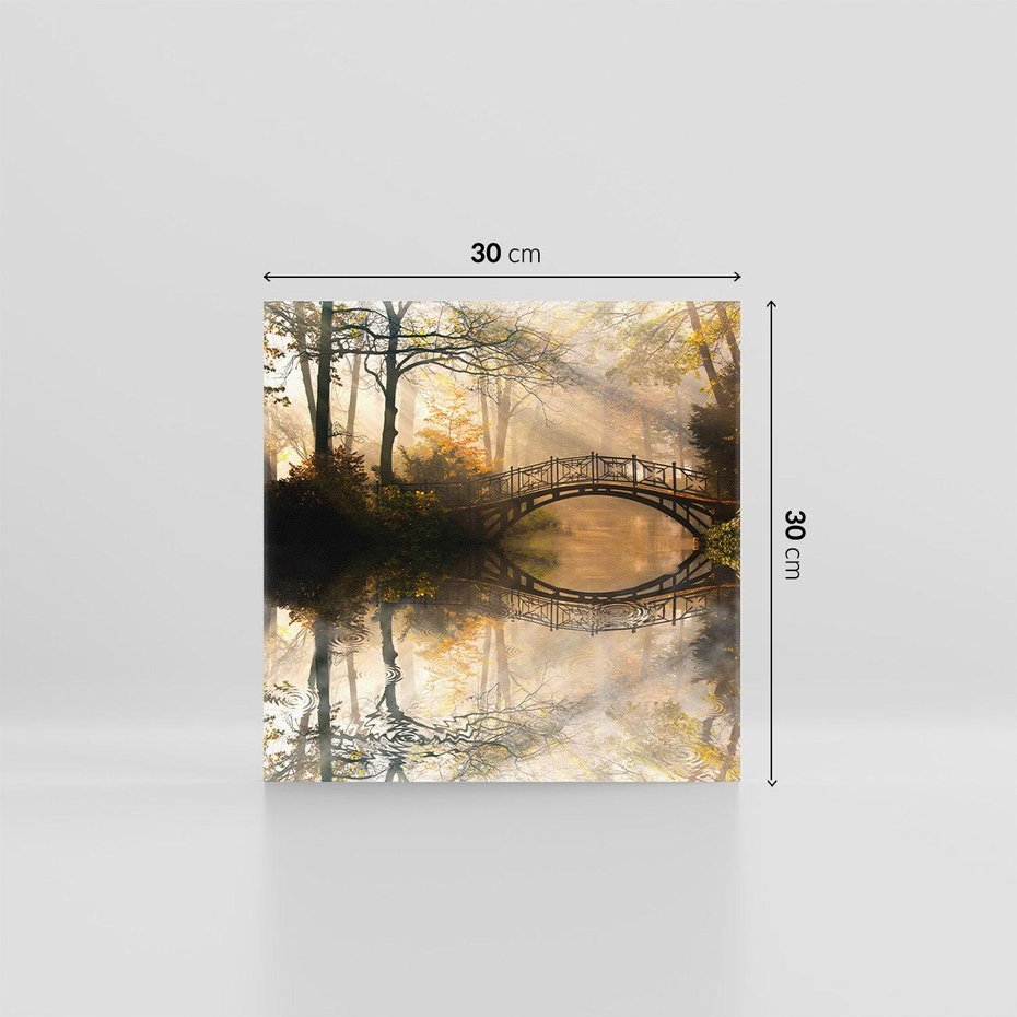 Obraz na płótnie 30x30 - Romantyczny Mostek - mostek, romantyczny