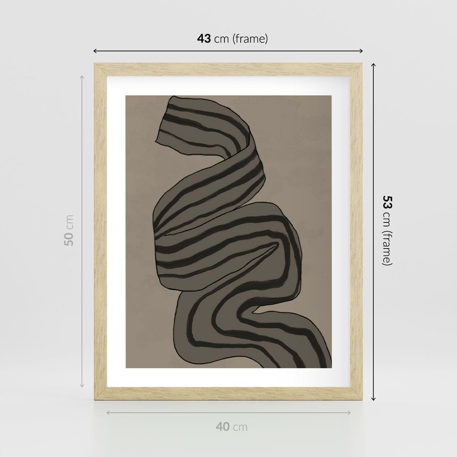 Plakat w ramie 40x50 - Niezwykłe Przesilenia - nowoczesna geometryczna sztuka, loftowe wnętrze - rama drewno