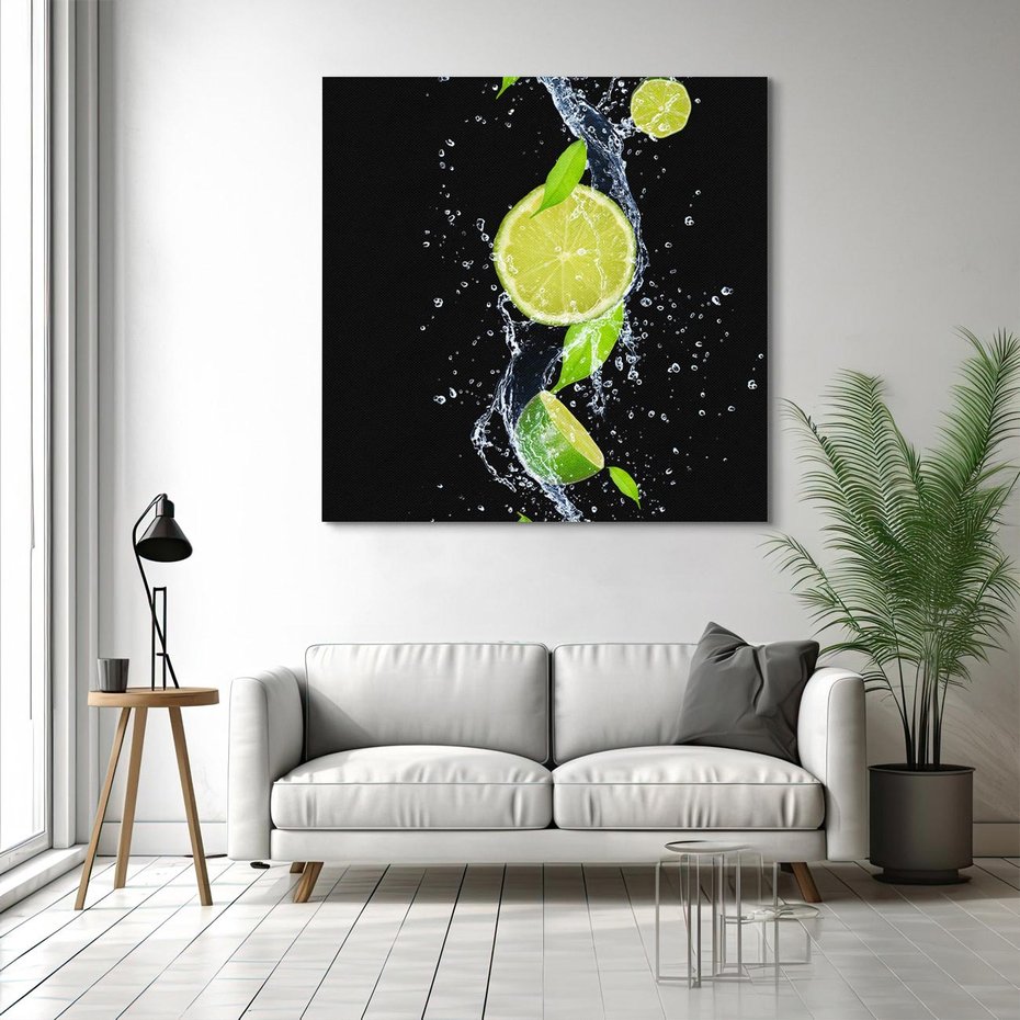 Obraz na płótnie 80x80 - Świeżość Cytrusów - limonki, cytryny