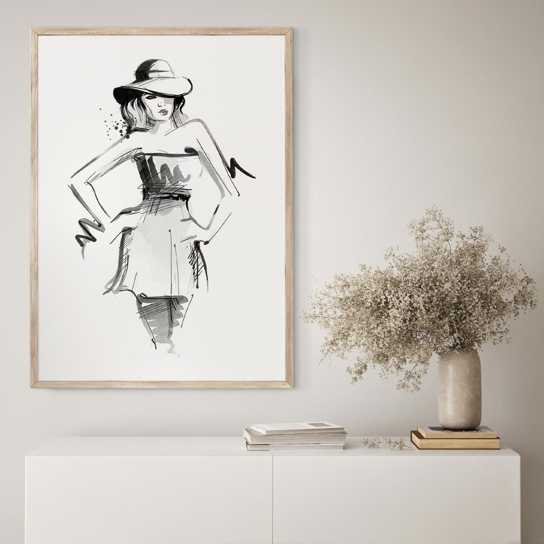 Plakat w ramie 50x70 - Piękno mody i urody - beauty, fashion - rama drewno