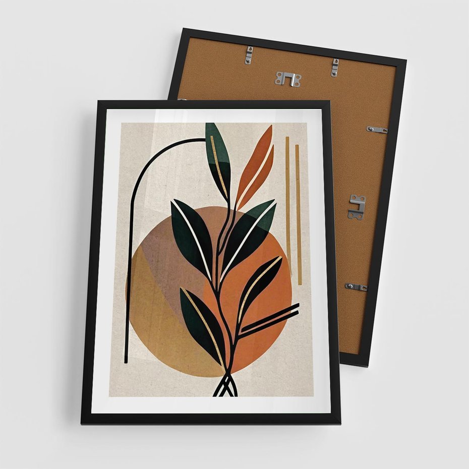 Plakat w ramie 50x70 - Boho Impulsy Kreatywności - boho obraz, abstrakcja - rama czarna