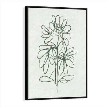 Obraz w ramie 50x70 - Spokojne Poddanie Naturze - zielony plakat, roślinne inspiracje - rama czarna