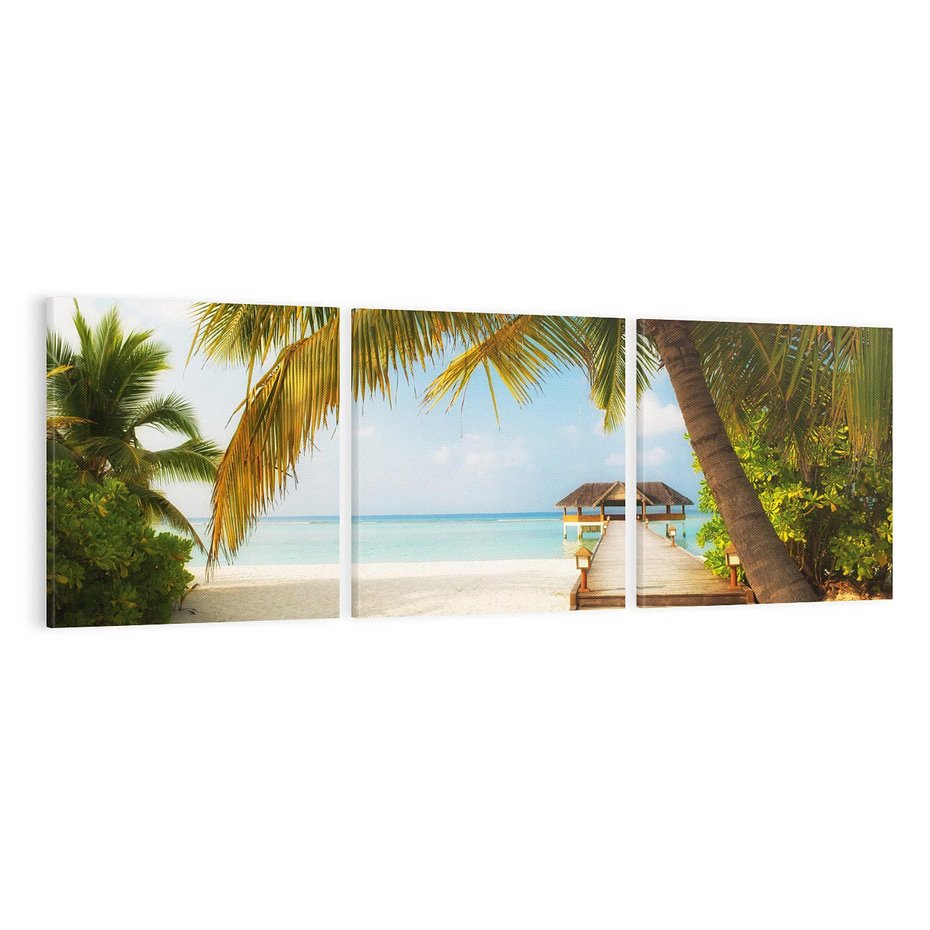 Obraz na płótnie 150x50 - Rajski relaks na Malediwach - Malediwy, plaża