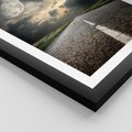 Plakat w ramie 50x70 - magia nocnej drogi - droga, księżyc - rama czarna