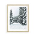 Plakat w ramie 40x50 - Magia Zimy na Obrazie - las, zima - rama drewno