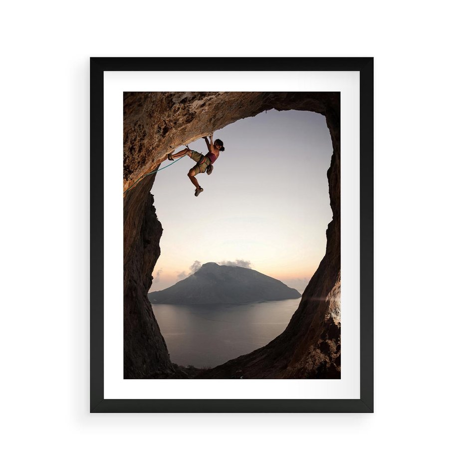 Plakat w ramie 40x50 - Wspinaczka na Wysokie Góry - wspinaczka, góry - rama czarna