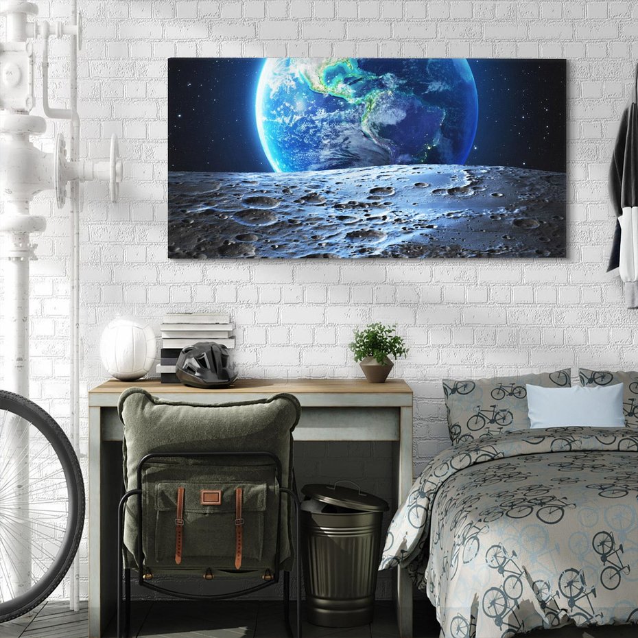 Obraz na płótnie 100x50 - Mistrzowskie spojrzenie na Ziemię - ziemia, kosmos