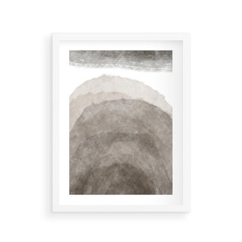 Plakat w ramie 30x40 - Przenikające Kształty - rozmyte cienie, abstrakcja - rama biała