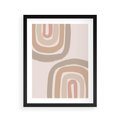 Plakat w ramie 40x50 - Migotliwe Tęczowe Przestrzenie - abstakcyjne tęcze, delikatne odcienie beżu - rama czarna