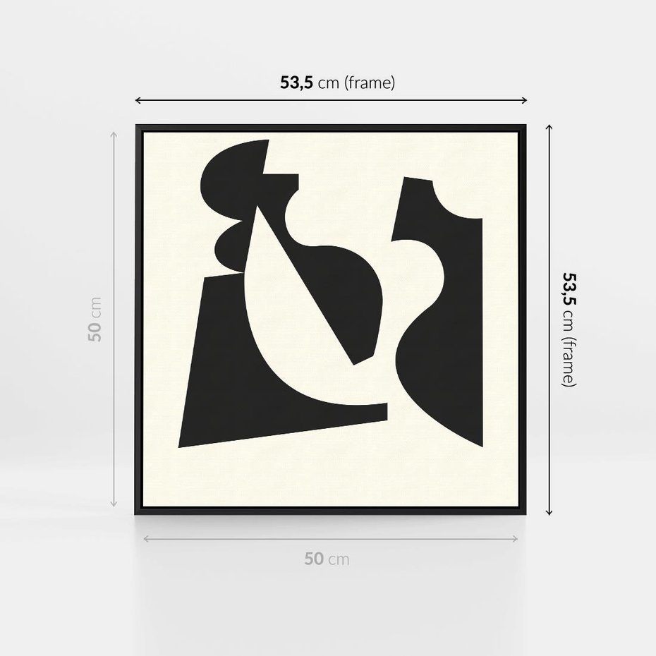 Obraz w ramie 50x50 - Tajemnicze Spektrum - abstrakcyjne kształty, geometria - rama czarna