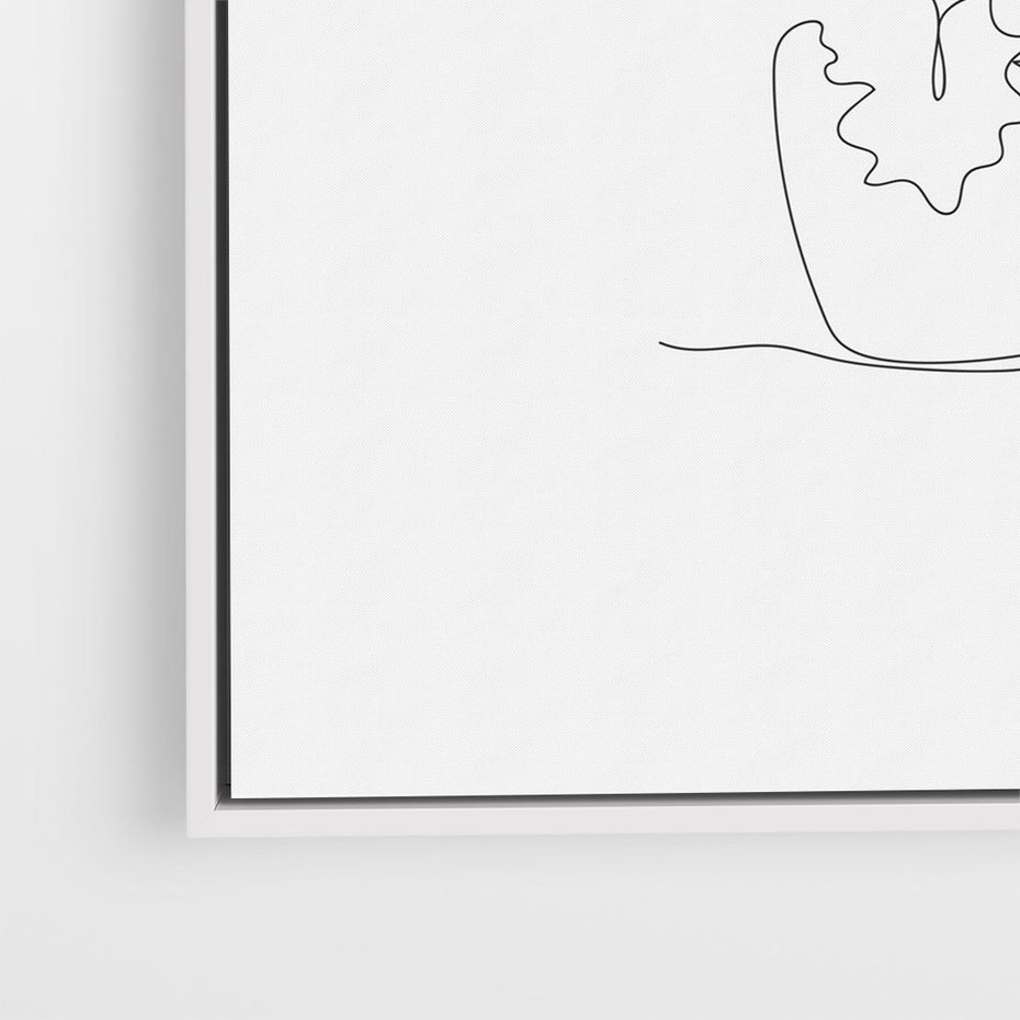 Obraz w ramie 80x80 - Rozkwitające Formy - szkic, minimalizm - rama biała