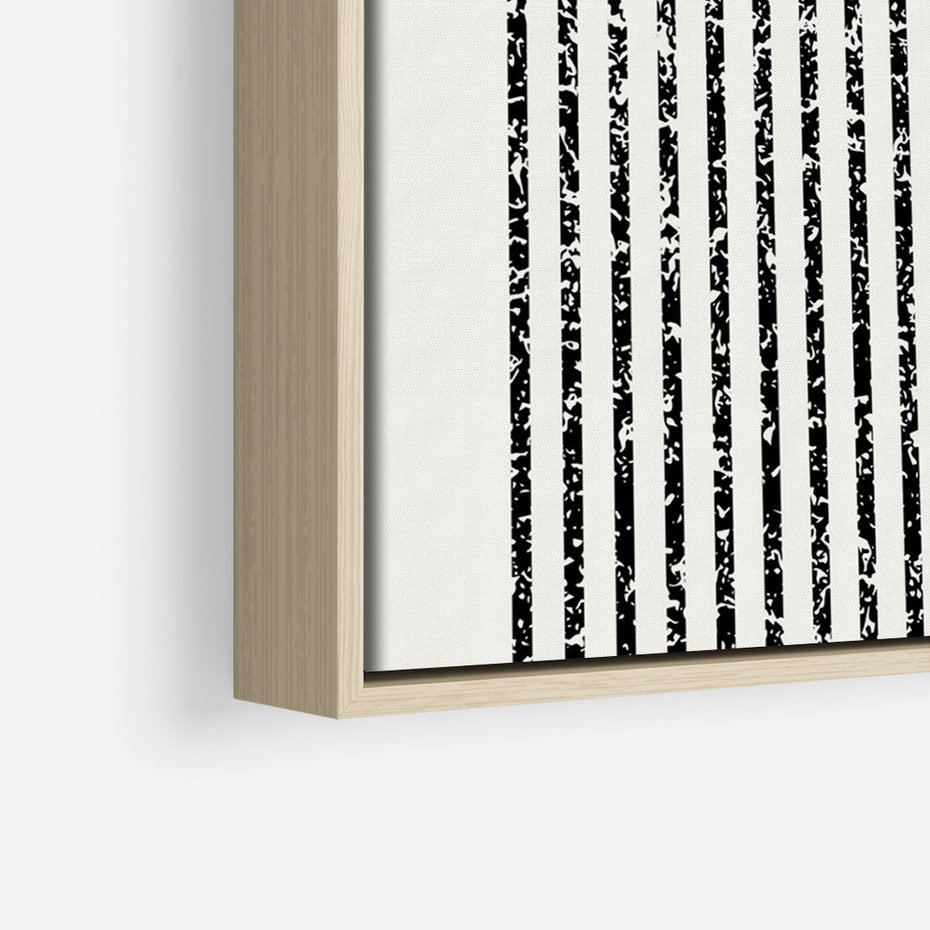 Obraz w ramie 80x120 - Księga Wibracji - abstrakcyjne czarno białe formy, minmalizm - rama drewno