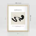 Plakat w ramie 40x50 - Prostota w kształcie - abstrakcja, maźnięcie farbą - rama drewno