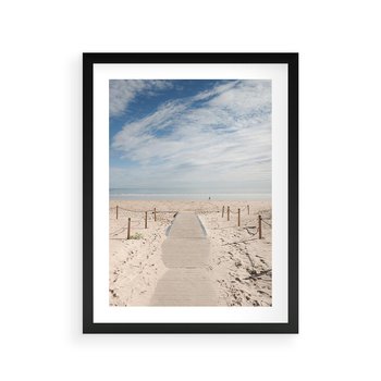 Plakat w ramie 30x40 - Ścieżka na plaży - plaża, ścieżka - rama czarna