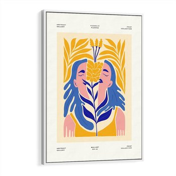 Obraz w ramie 80x120 - Roztopione Granice - nowoczesna sztuka, abstrakcja - rama biała