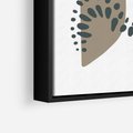 Obraz w ramie 70x100 - Harmonia Akwarelowych Przestrzeni - abstrakcyjna kompozycja z kropek kresek i kółek, odcienie brązu i beżu - rama czarna
