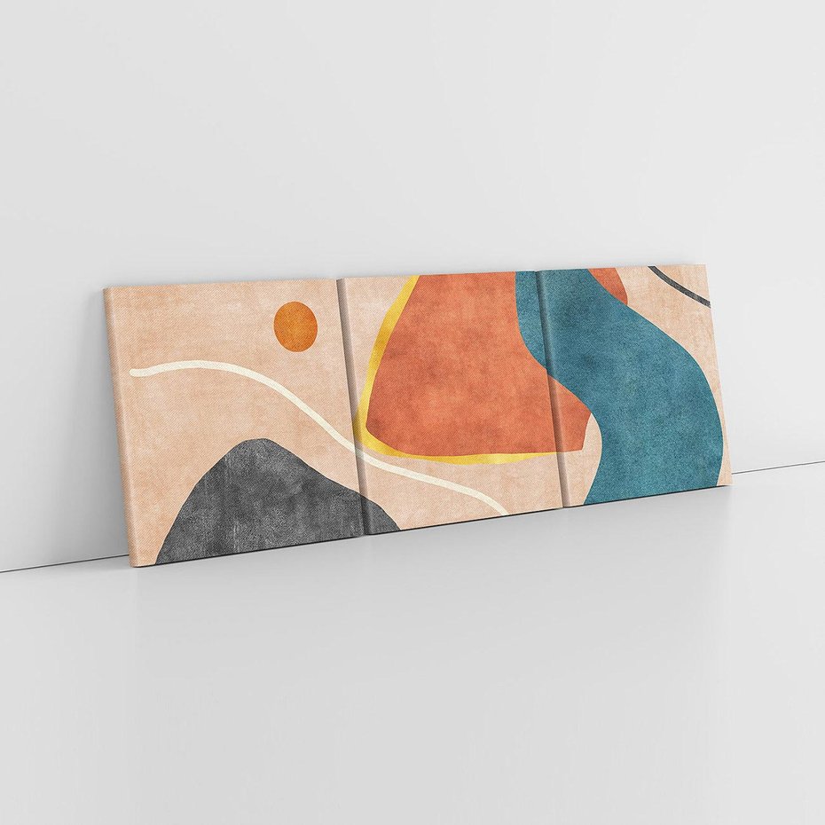 Obraz na płótnie 120x40 - Miedziana Ekspresja - abstrakcyjne kształty, plamy