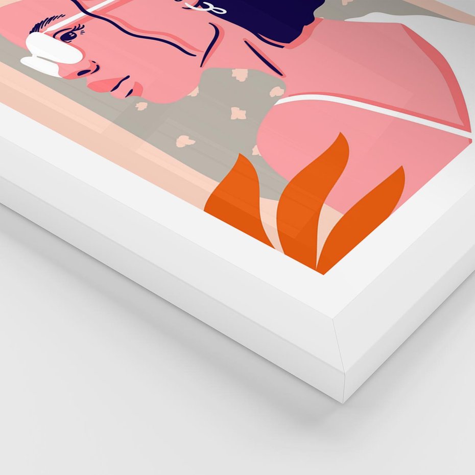 Plakat w ramie 40x50 - Kobieca Esencja - nowoczesny plakat, styl retro - rama biała