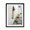 Plakat w ramie 50x70 - Wznoszące się Marzenia - schody, perspektywa - rama czarna